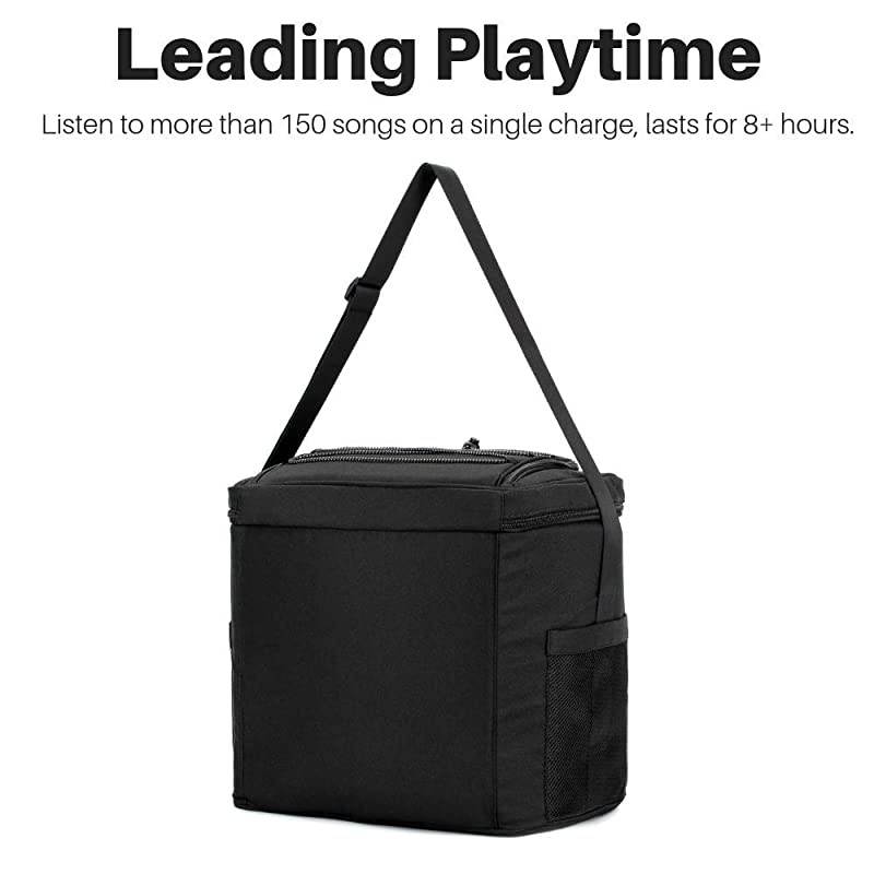 1 Cooler with Speakers on  20Watt Bluetooth Speakers amp Subwoofer for PartiesFestivalsBoatBeach Rechargeable Works with iPhone amp Android Black 2020 Edition