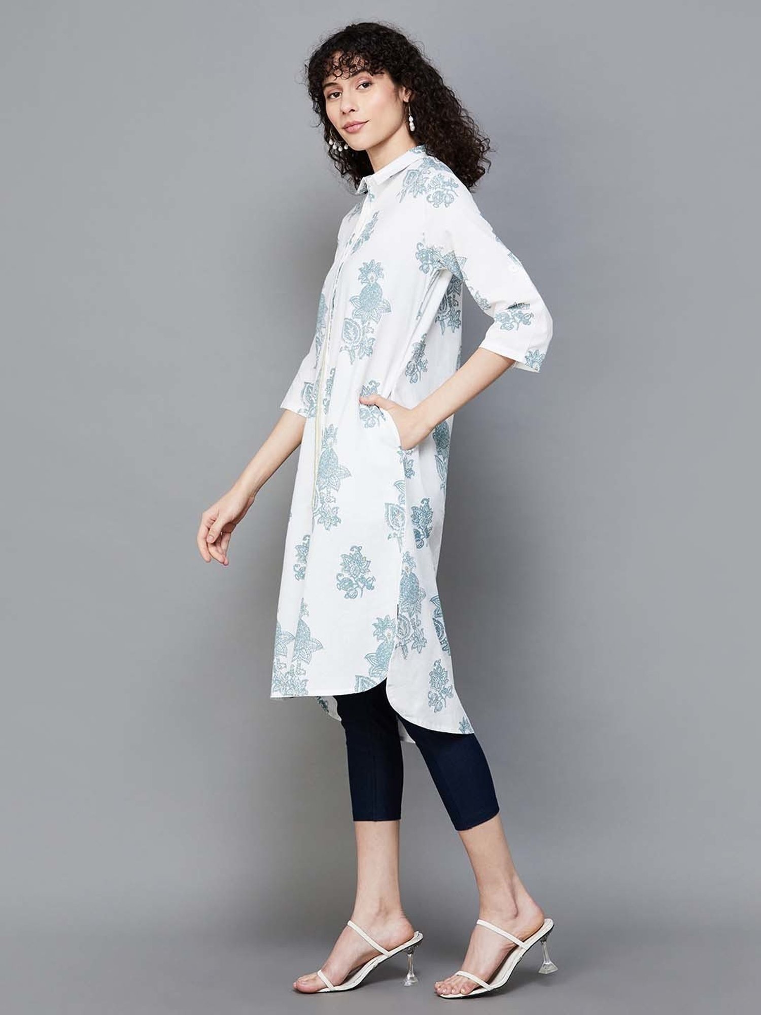 Colour Me by Melange Blue Printed Tunic
