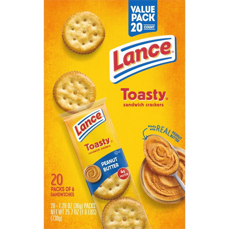 Lance Peanut Butter Toasty Cracker Sandwiches - 20ct