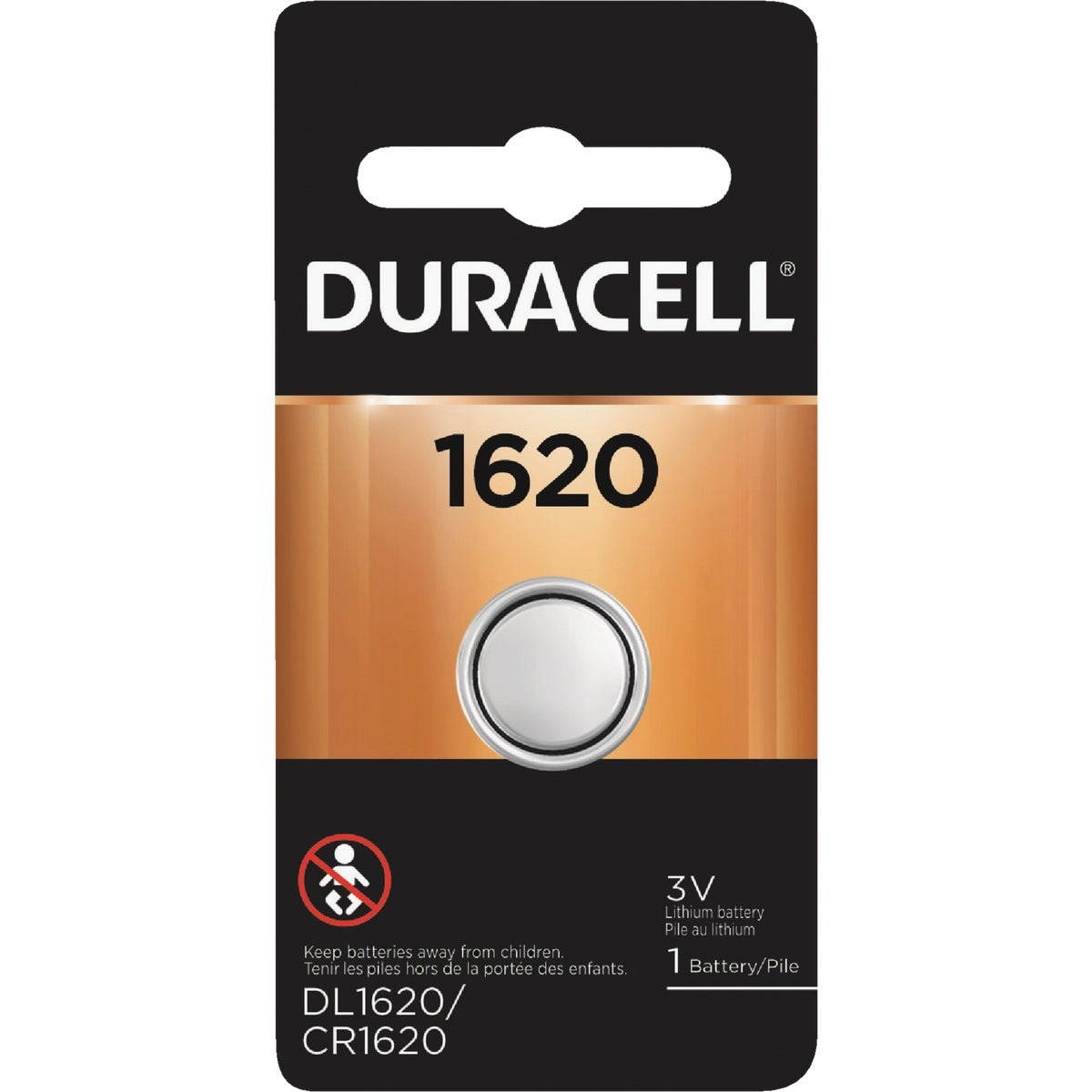 DURACELL DL1620BPK Coin Cell, 1620, Lithium, 3V