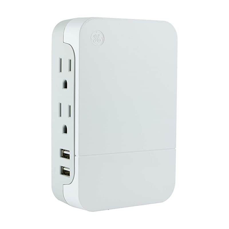 Pro 2-Outlet + 2 USB Side-Access Sur Protector, White, 2.4A/12W, 560 Joules, White, 31711