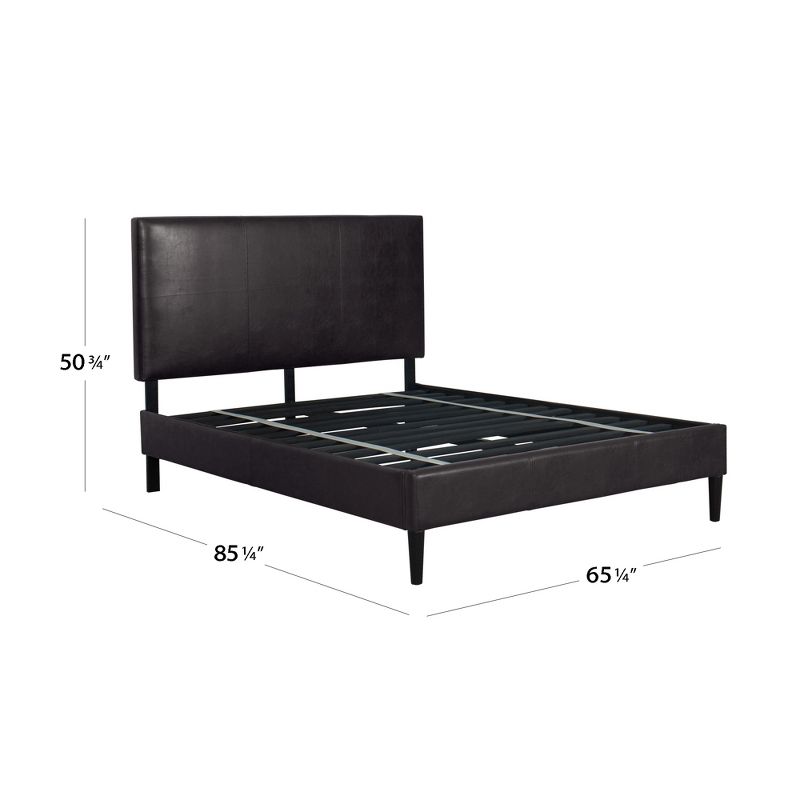 Queen Complete Bed Faux Leather Brown - HomePop