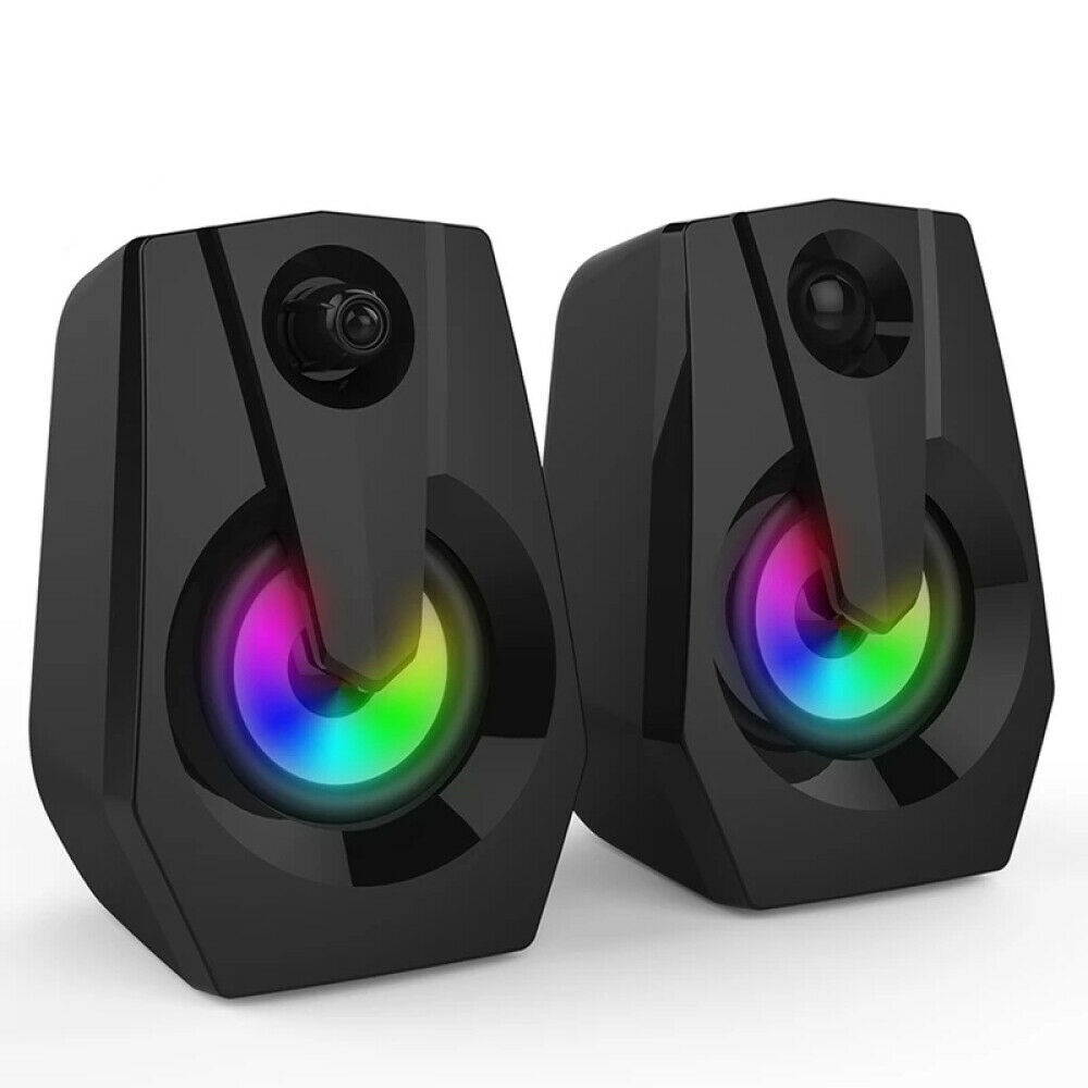 UKCOCO Computer Speakers, Stereo 2.0 USB Multimedia Speaker with Led/Volume Control Powered by USB,Gaming Speakers for PC Laptop Desktop Loudspeaker