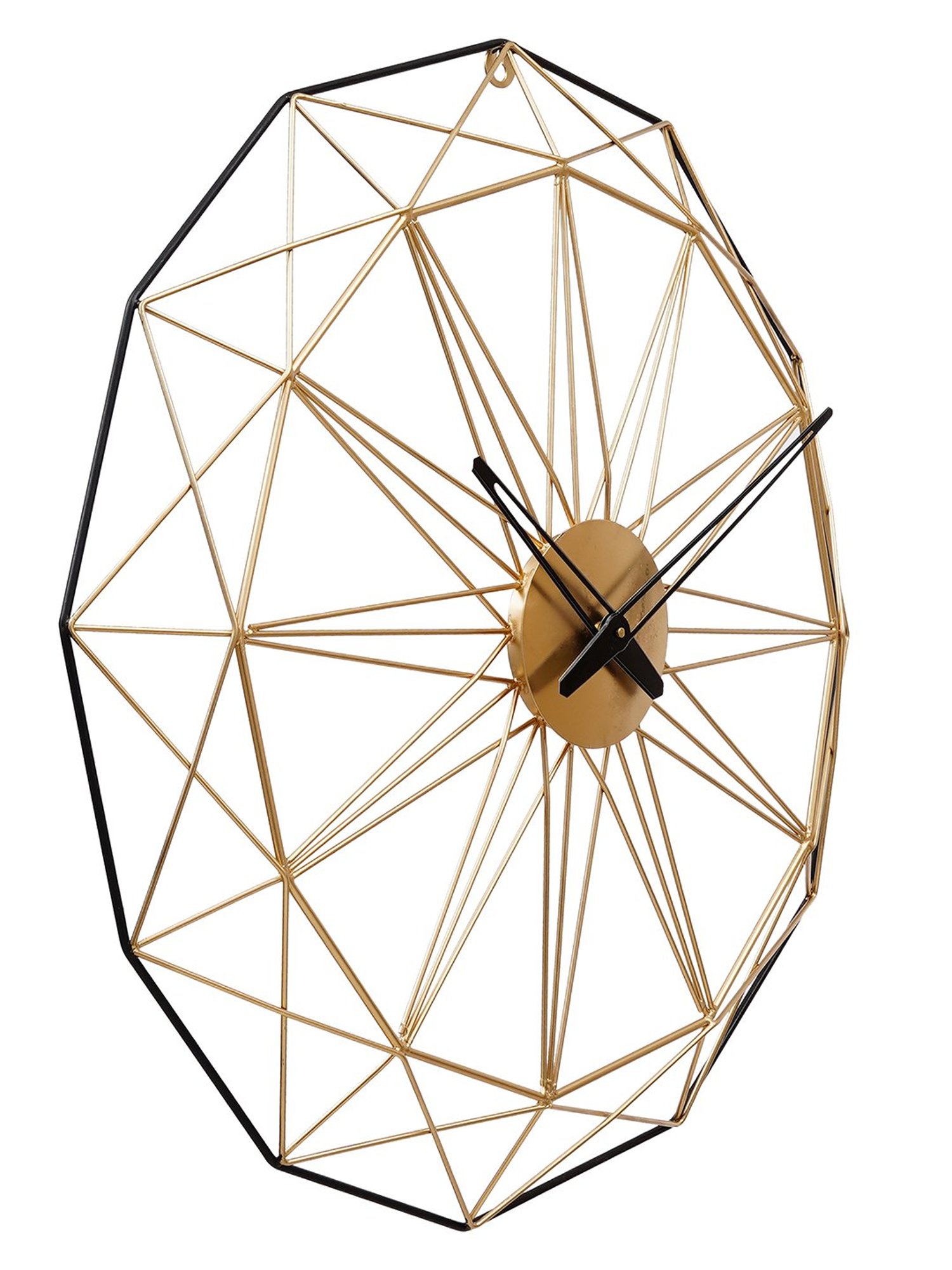 CHRONIKLE Round Black & Gold Iron Wall Clock