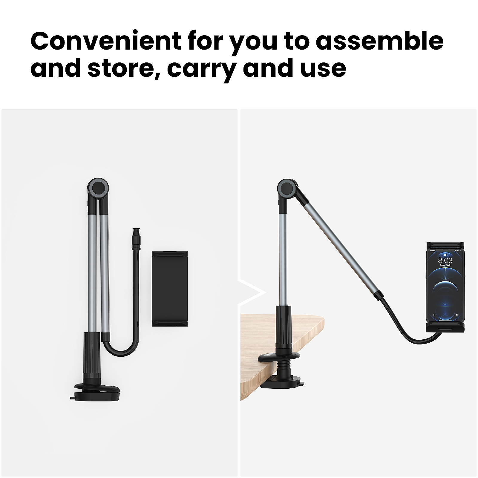 Desflow Adjustable Tablet Stand Holder 360&deg; Phone iPad Mount