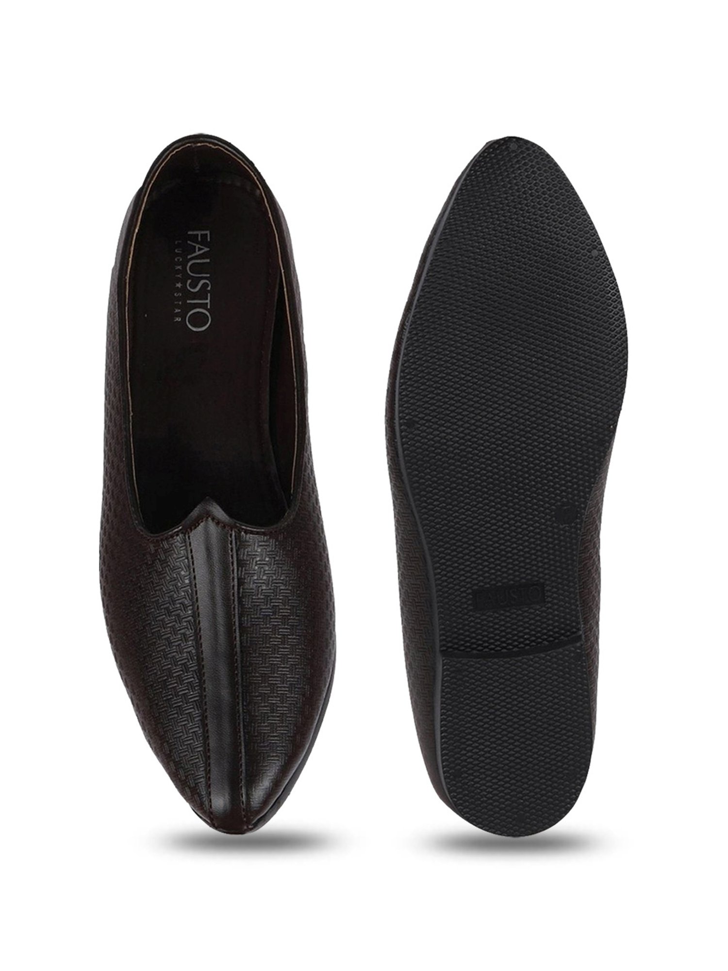 Fausto Men's Brown Ethnic Juttis