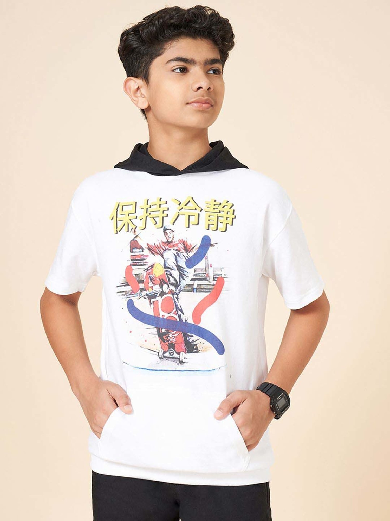 Coolsters by Pantaloons Boys White Cotton Printed T-Shirts