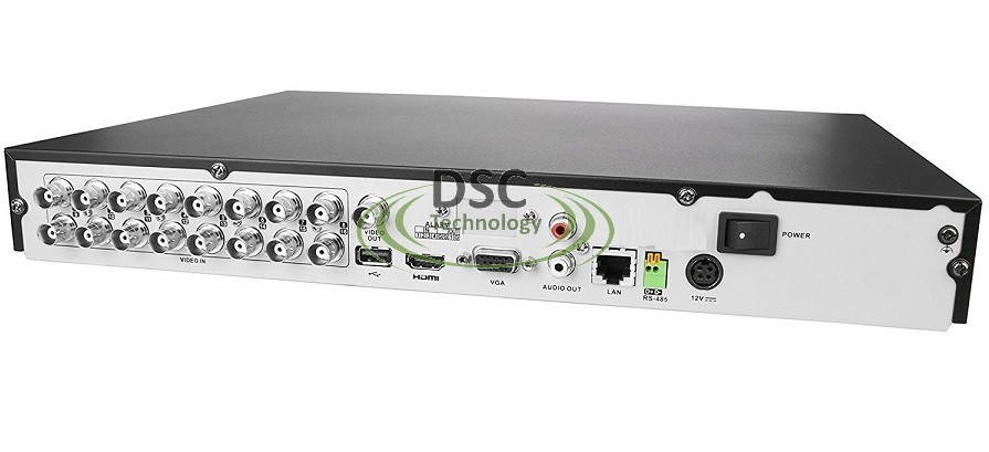 16CH Channel TURBO HD TVI/CVI/AHD/ANALOG/IP HYBRID DVR, SUPPORT 720P/1080P HD CAMERAS, 2 IP CAMERAS UP TO 4MP, H.265, H.265+, 2 HDD BAY, NO HDD Installed