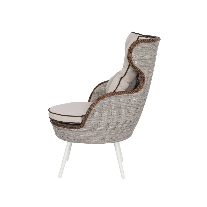 3pc Wicker Patio Bistro Set Brown/Tan - Nuu Garden