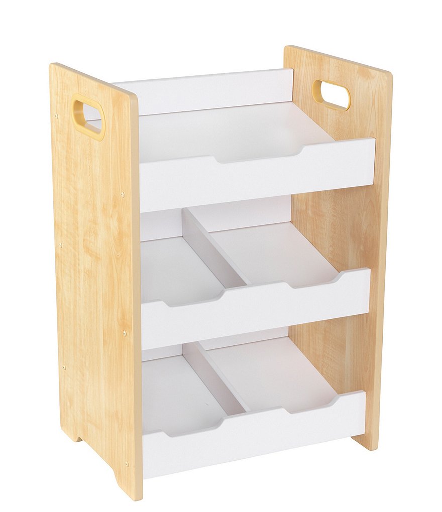 Kidkraft Angled Bin Unit - Natural/White Wood