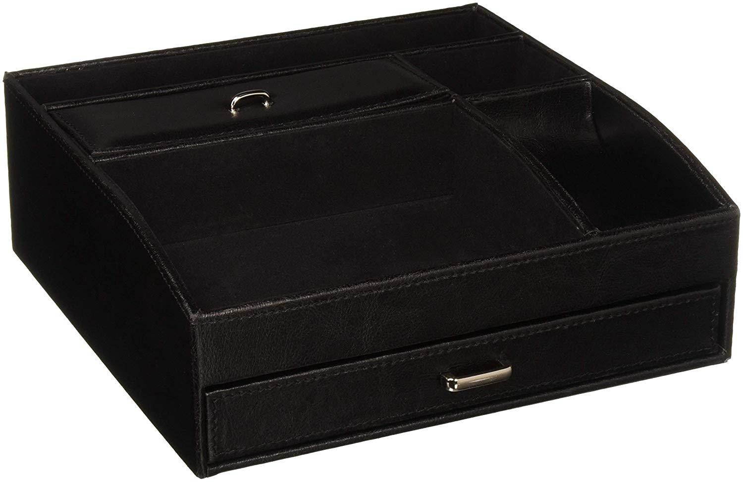 Koehler Home Decor Office Work Portable Stationery Desk Top Faux Leather Organizer