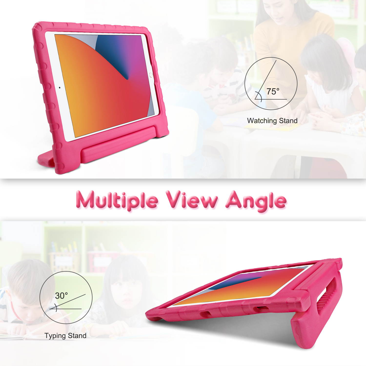 Donwell For iPad Air 4 10.9 inch 2020/iPad Pro 11 inch 2018 Stand Case Cover Kids Folding Handle Shockproof Foam Lightweight Flexible kickstand ,Full Body Rugged Boys Girls EVA Cover