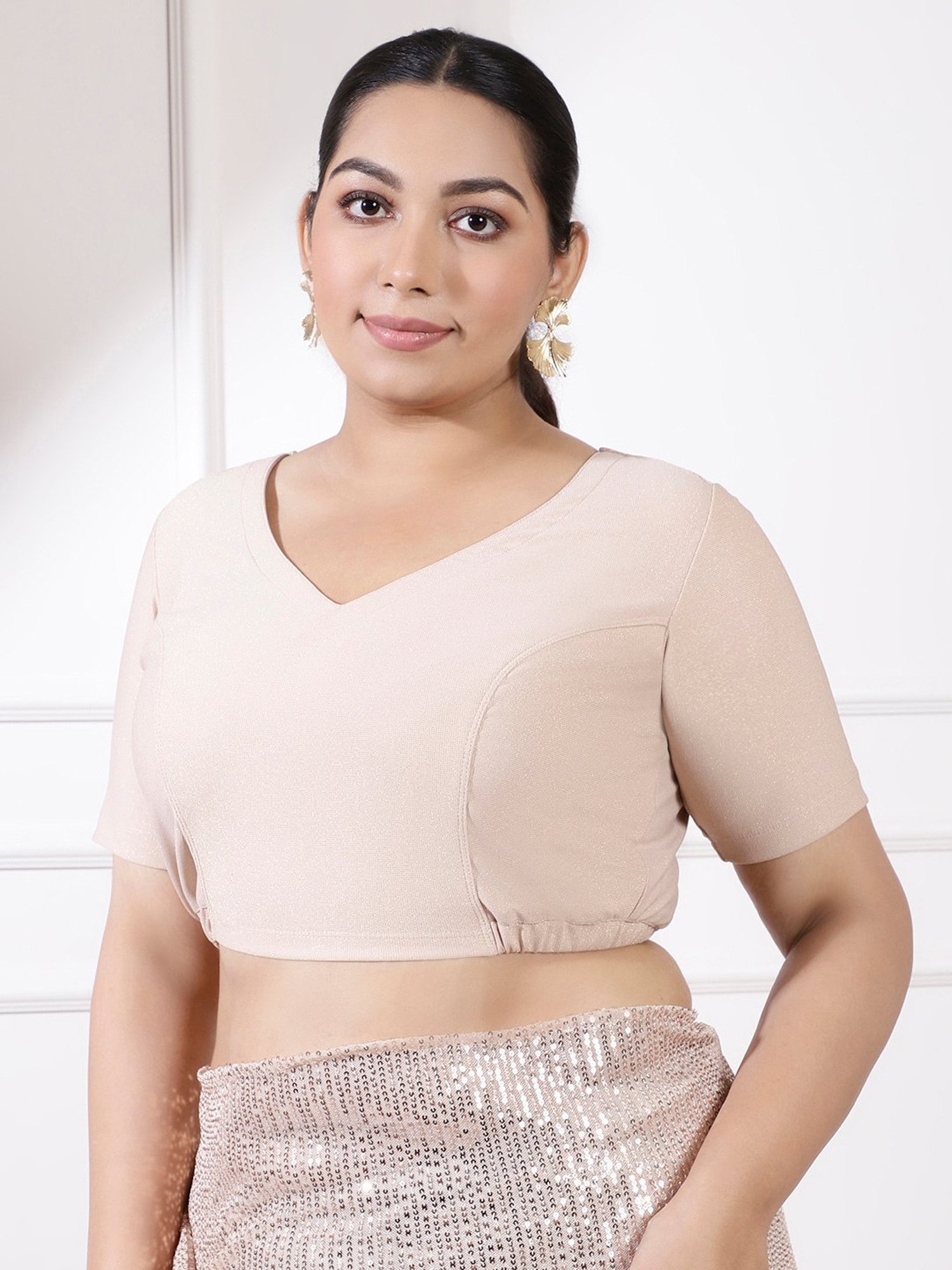 Amydus Beige Readymade Blouse