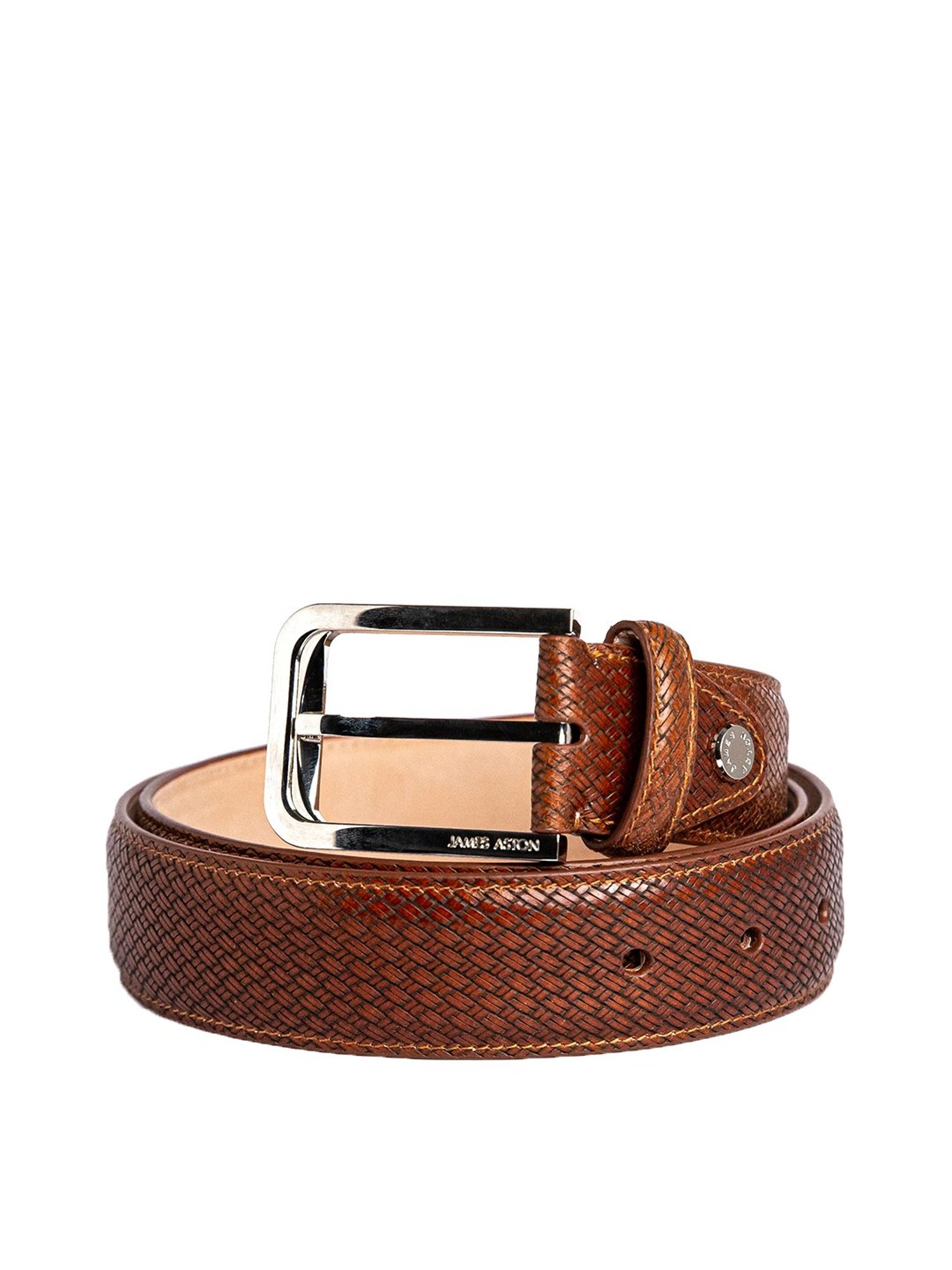 James Aston Brown Leather Waist Belt for Men