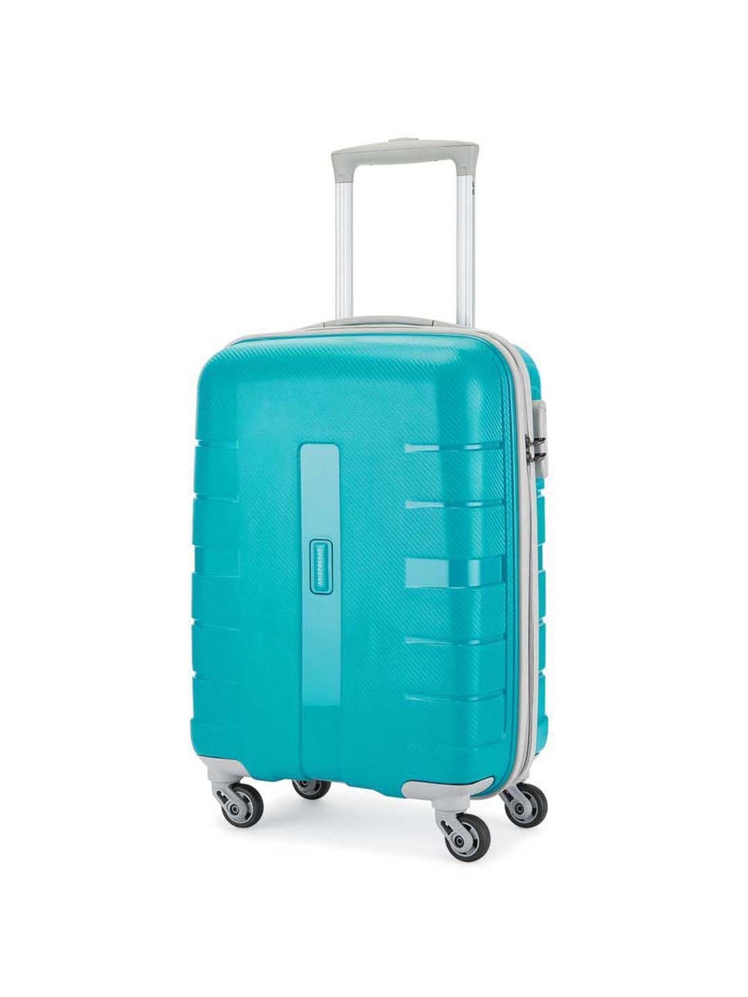 Aristocrat Nexon Teal Blue Textured Hard Cabin Trolley Bag - 37.8 cm