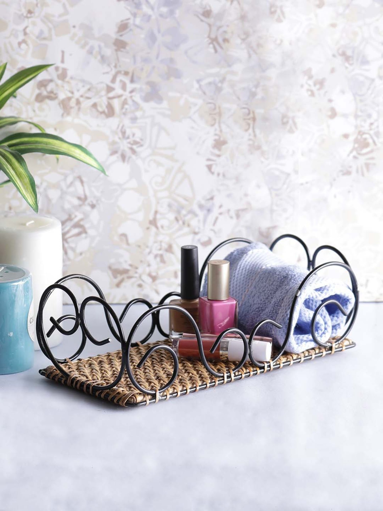 VarEesha Brown & Black Bamboo Multi-Purpose Basket - Set of 1