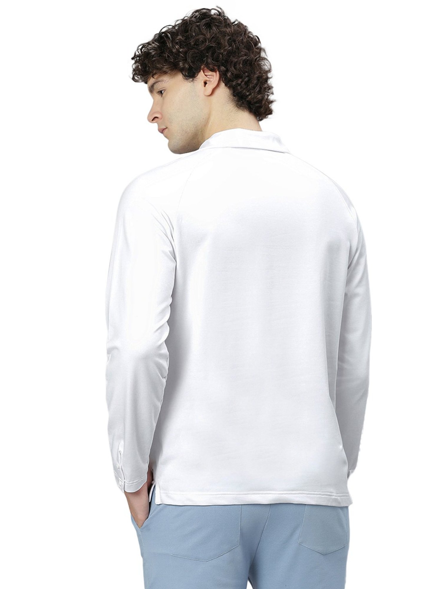 Slowave White Regular Fit Polo T-Shirt