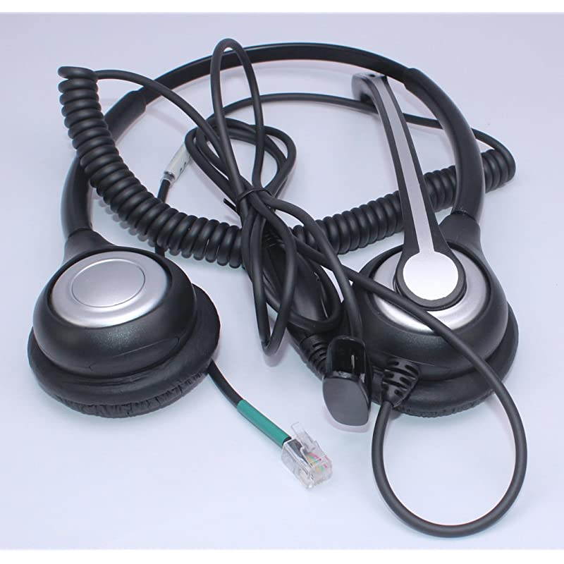 Corded Telephone Headset Dual wNoise Canceling Mic for Avaya Aastra Allworx Adtran Alcatel Lucent AltiGen Comdial Digium Gigaset InterTel Mitel Plantronics MiVoice Landline DeskphonesF602S1