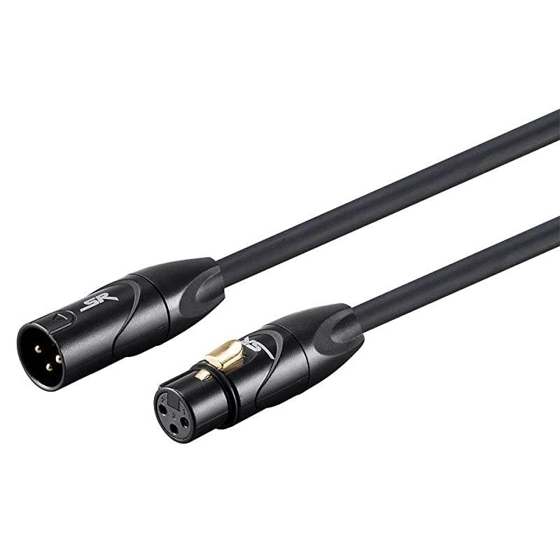 XLR Male to XLR Female Cable [Microphone & Interconnect] - 75 Feet | Gold Plated, 16AWG - Stage Right Series Black