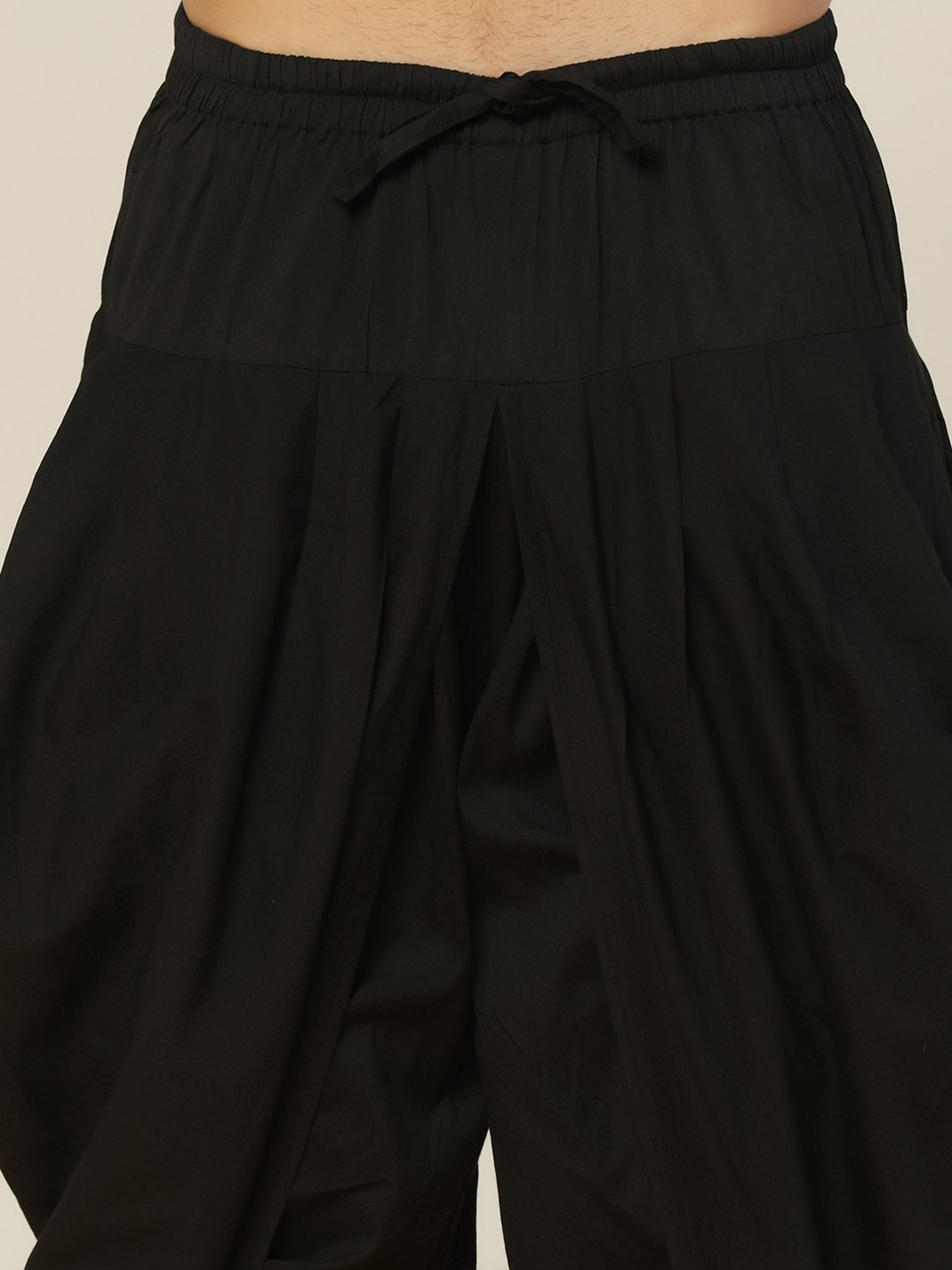 KISAH Blue & Black Regular Fit Self Design Kurta & Dhoti With Nehru Jacket