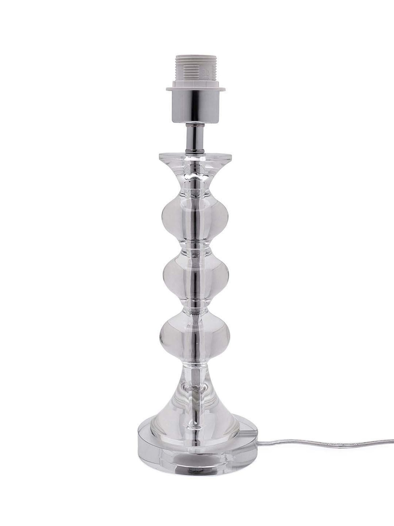 Pure Home and Living Grey Glass Trophy Shaped Table Lamp Stand