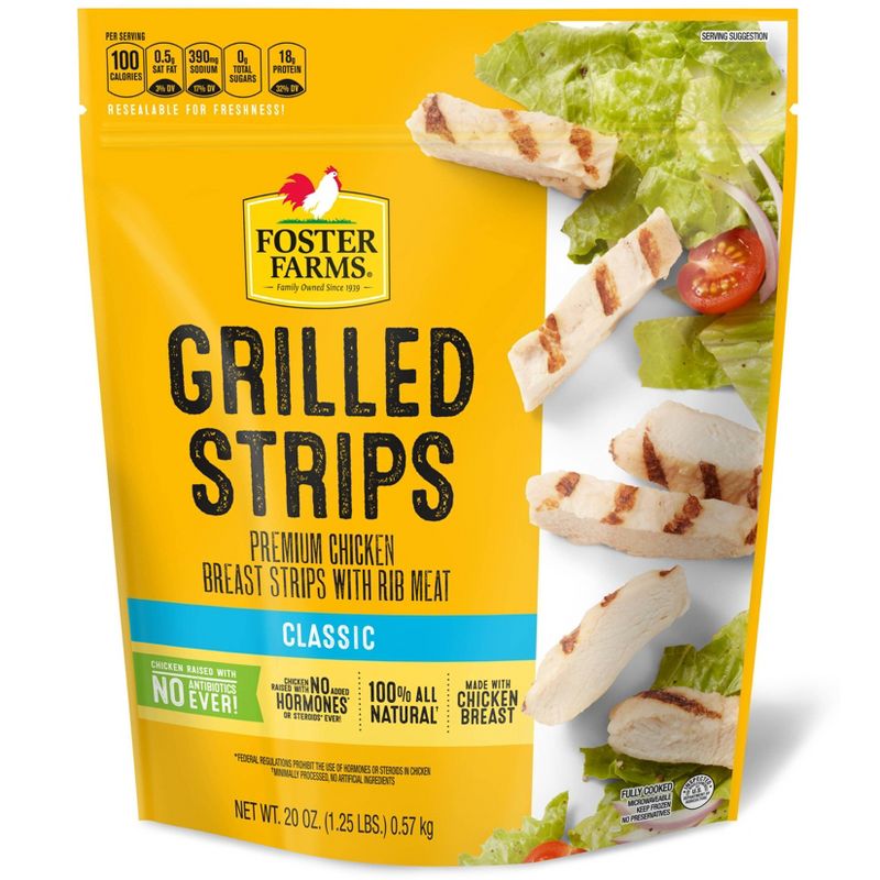 Foster Farms Grilled Chicken Breast Strips - Frozen - 20oz