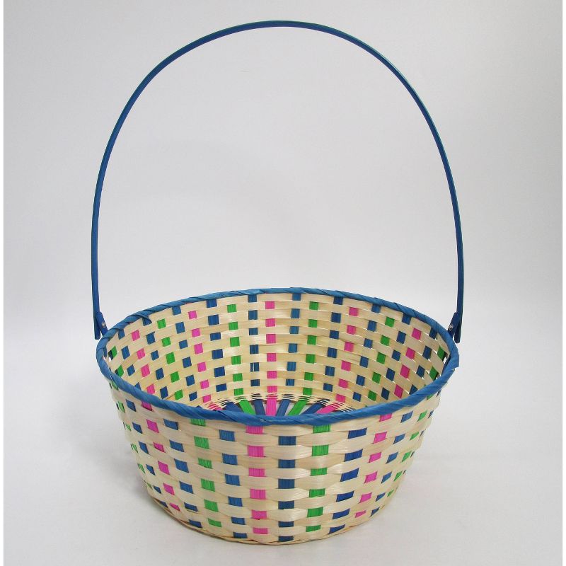 15" Bamboo Easter Basket Cool Colorway Blue with Pink Mix - Spritz™