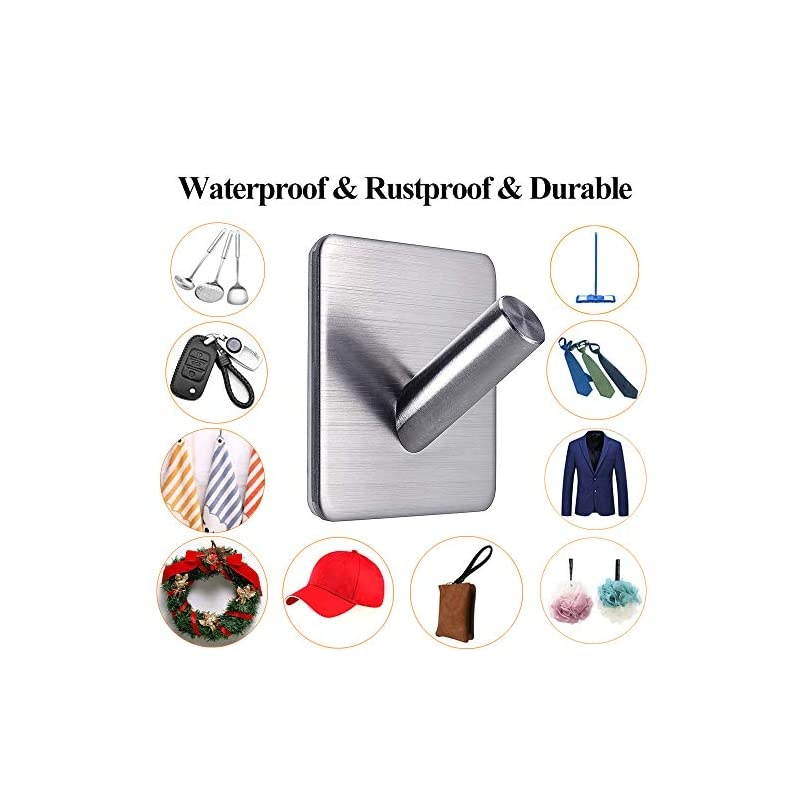 Towel Hooks Wall Hangers Hooks Stick on Hooks for Hanging Heavy Duty Towel Hanger Bathroom Home Kitchen Office -4 Packs