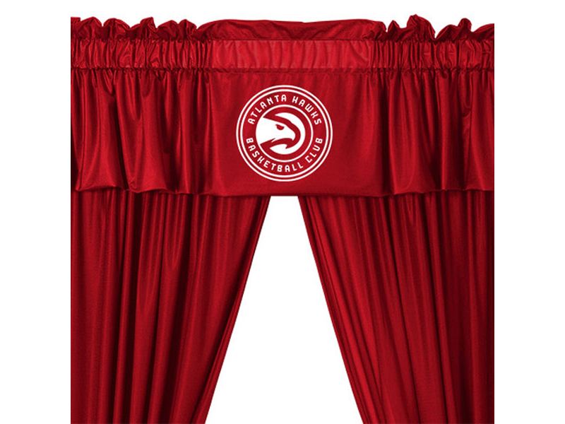 5pc NBA Drape and Valance Set Basketball Team Logo Window Treatment - Atlanta Hawks