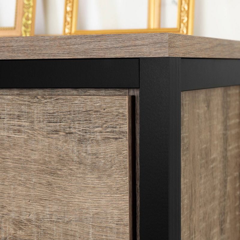 Munich 6 Drawer Chest Weathered Oak/Matte Black - South Shore