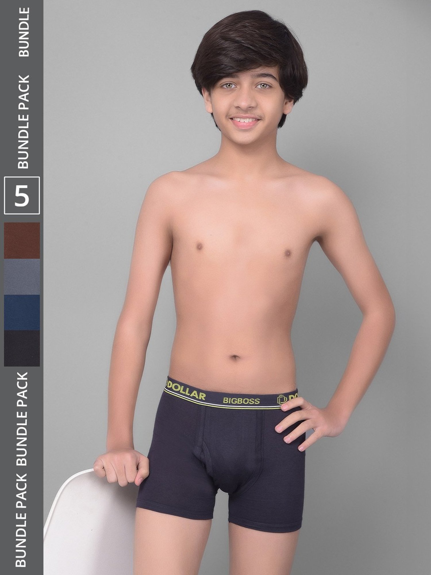 HOP Kids by Westside Yellow Printed Cotton Briefs - Pack of 5