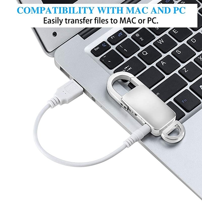 Voice Recorder  16GB USB Audio Voice Recorder Rechargeable Metal Casing Digital Voice Recorder