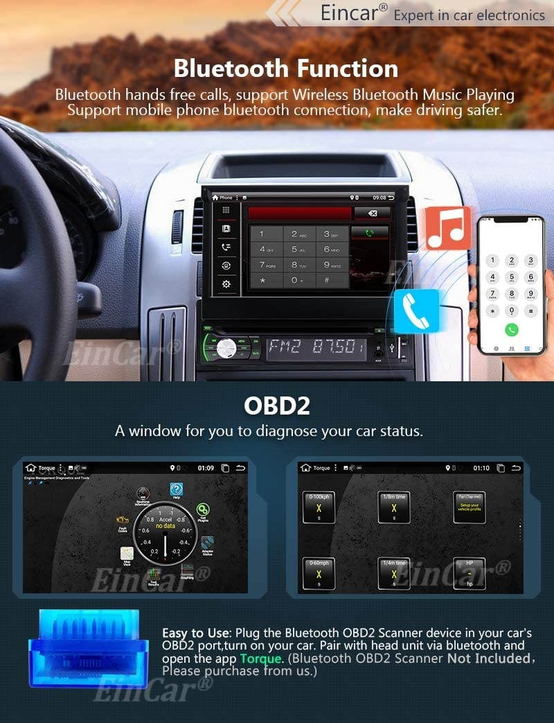 7 Inch Flip Out Touch Screen Single Din Android 10.0 Car Stereo GPS Navigation DVD Player Radio with WiFi Bluetooth AM FM Receiver Support Mirror Link Steering Wheel Controls Backup Camera SD USB OBD