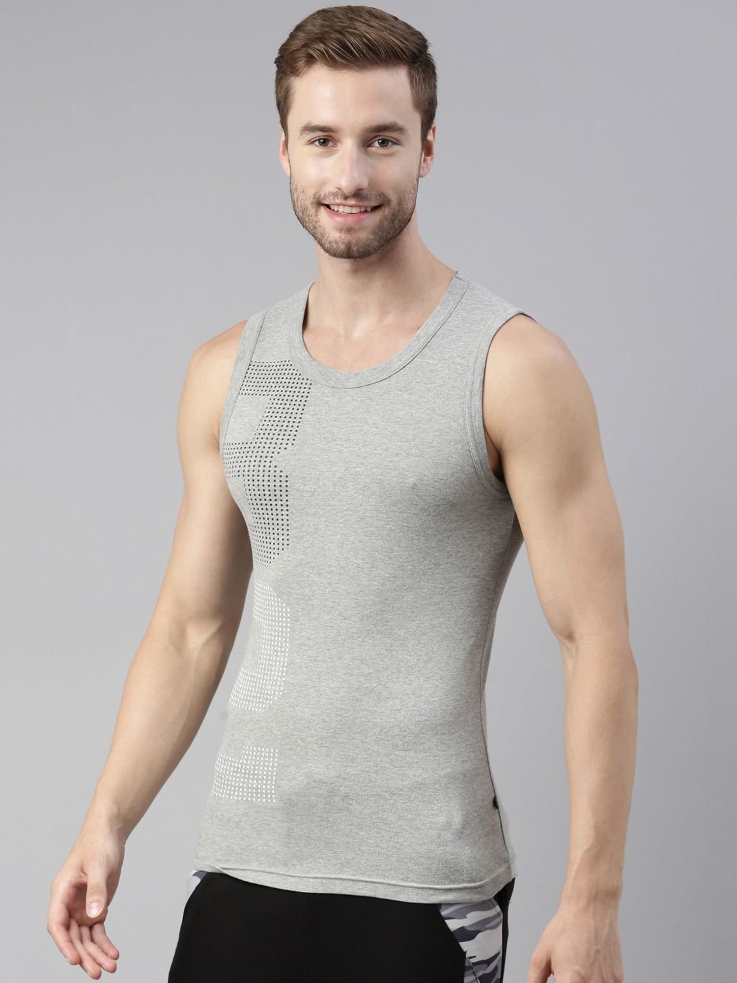 Cantabil Navy Blue Cotton Regular Fit Vest