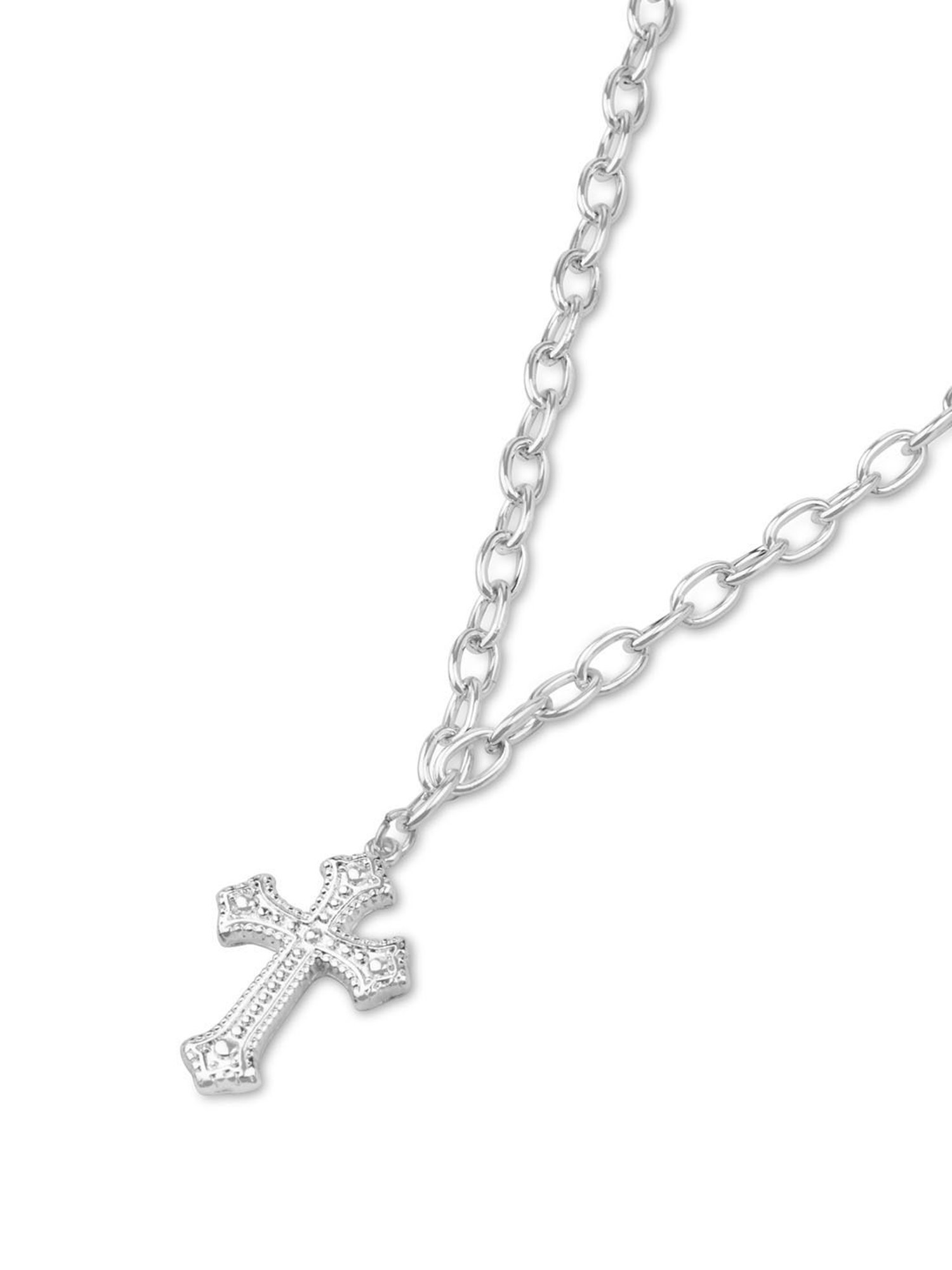 The Bro Code Silver-Plated Cross Pendant Necklace for Men