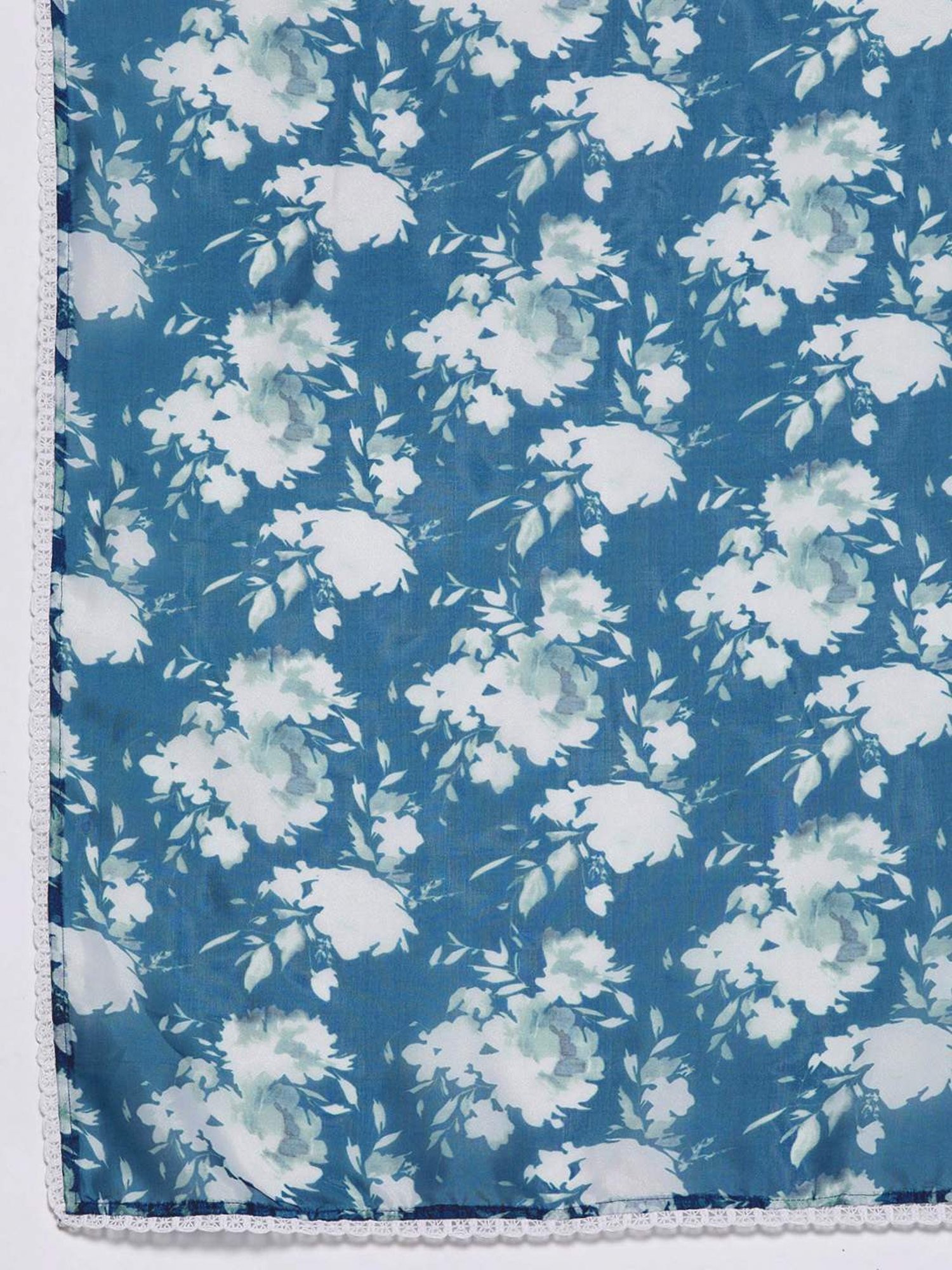 Varanga Blue Cotton Printed Kurta Pant Set With Dupatta