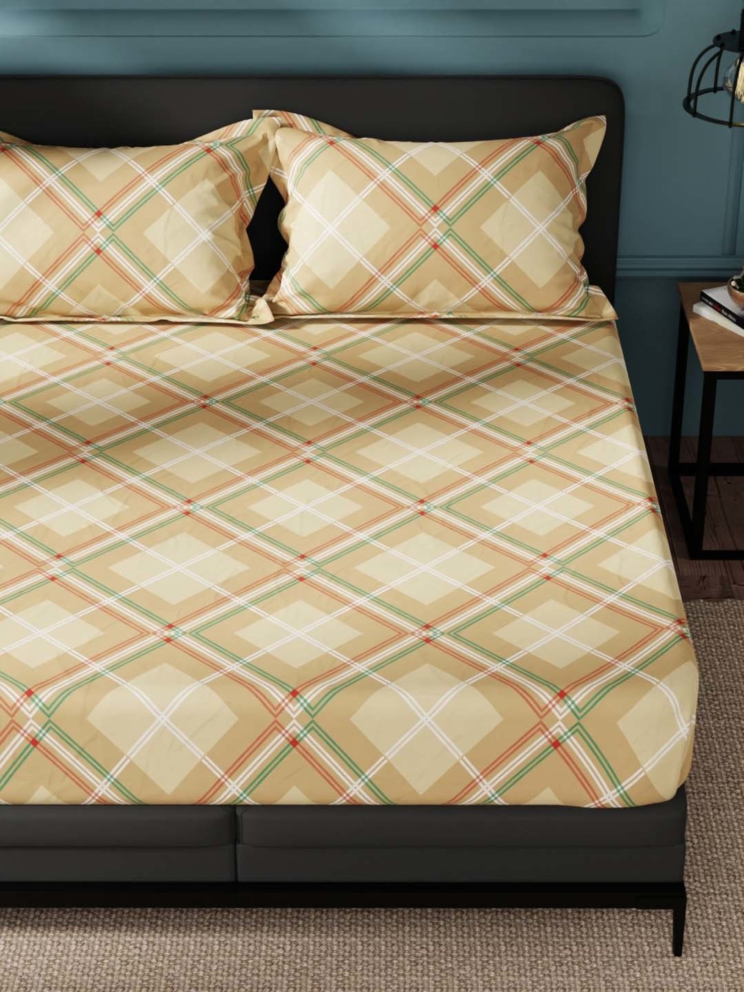 Nautica Northsail Taupe 150 TC Cotton King Bedsheet with 2 Pillow Covers