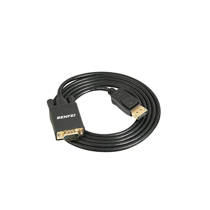 DisplayPort to VGA Adapter  DP DisplayPort to VGA 6 Feet Cable Male to Male GoldPlated Cord Compatible for Lenovo Dell HP ASUS and Other Brand