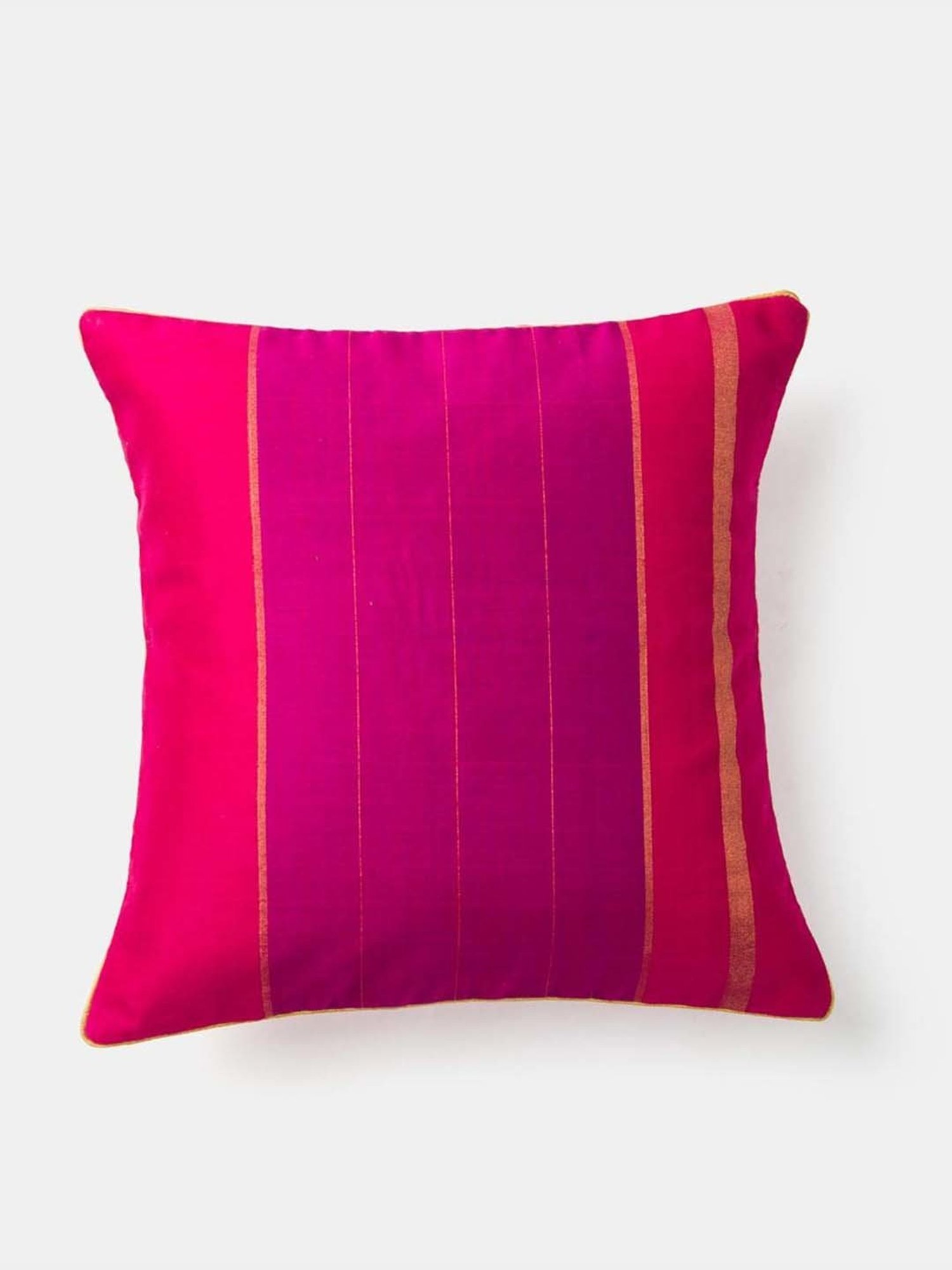 Fabindia Home Udai Fuchsia Cotton Silk Cushion Cover