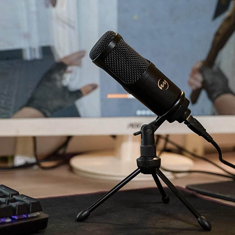USB Microphone  PC Condenser Mic for Mac or Windows Laptop and Computer ZY905 Desktop Microphone for Gaming Recording Live Streaming YouTube Videos Black