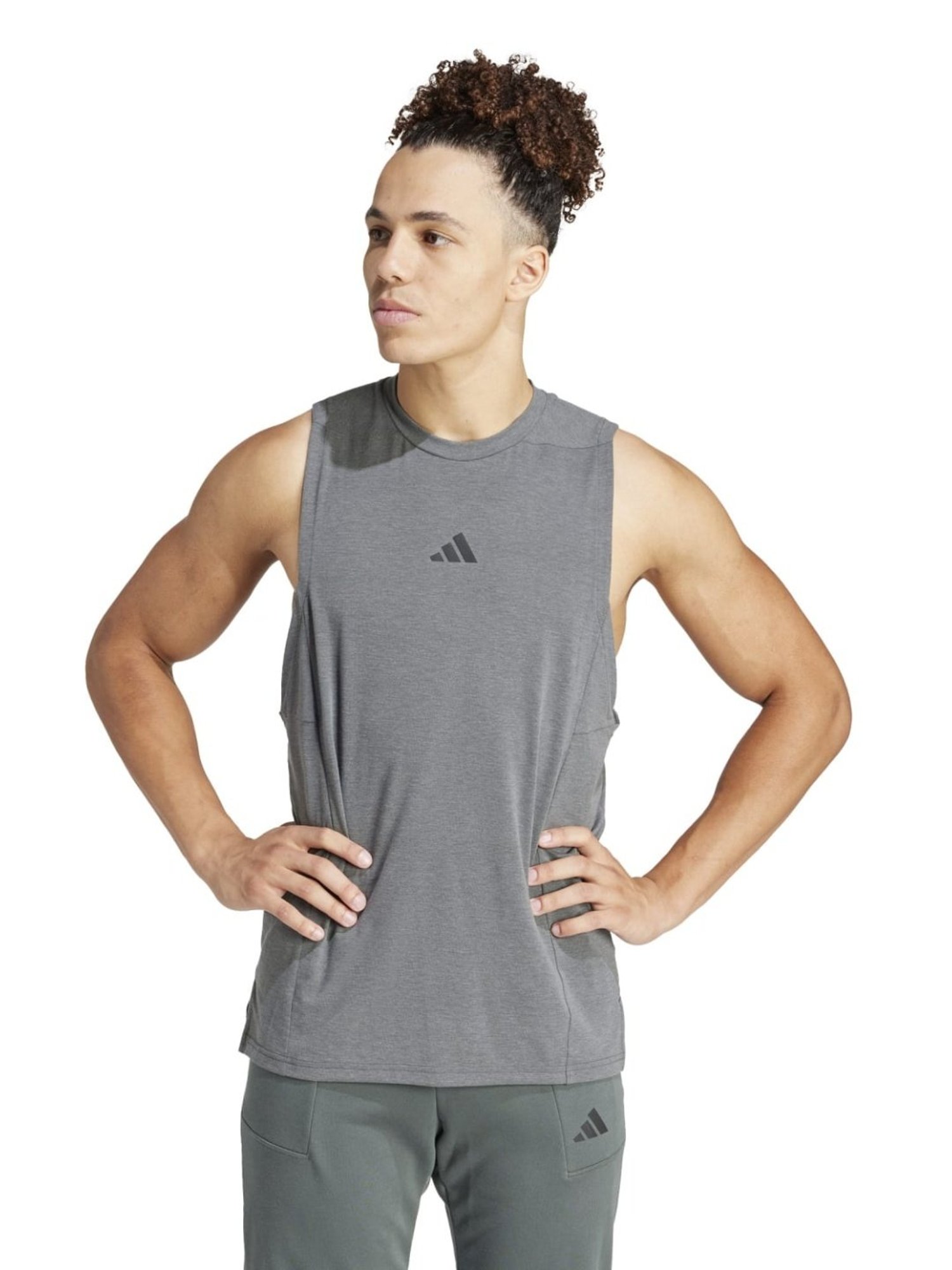 Adidas Grey Slim Fit Tank Tee