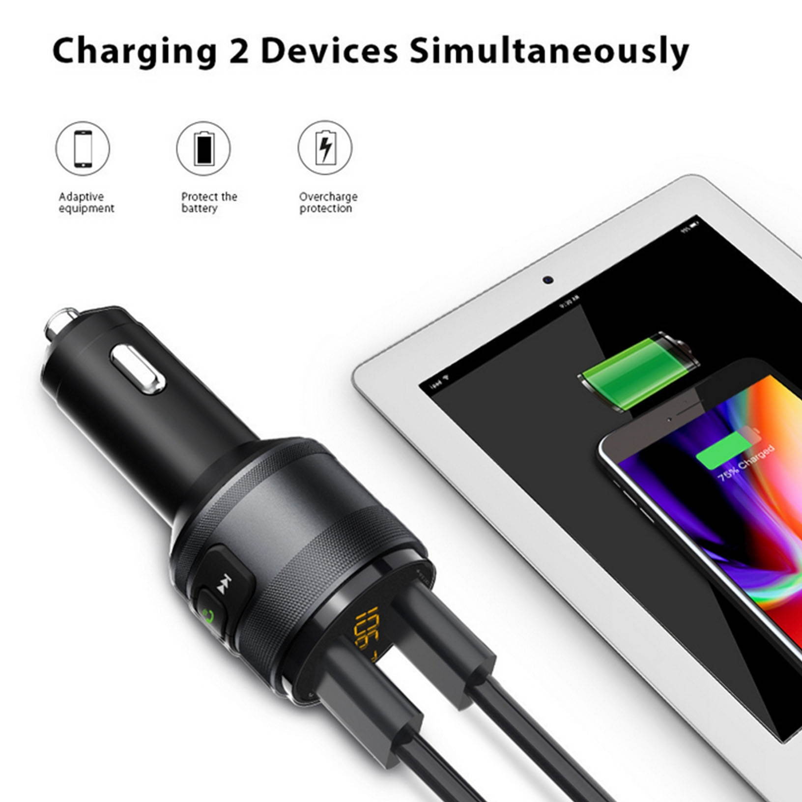 Bluetooth FM Transmitter for Car QC3.0 Wireless Bluetooth Adapter kit New