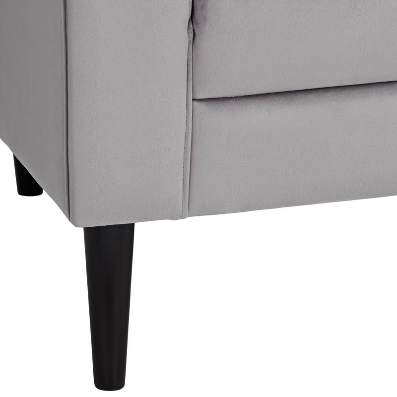 55 Downing Street Jessica Gray Velvet Accent Chair