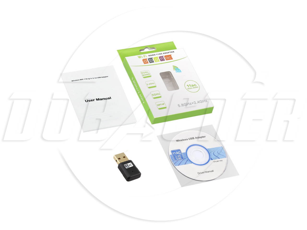 SA Mini USB  WiFi adapter 600Mbps dual-band wireless network adapter 802.11 AC 5dBi antenna, suitable for desktop laptops WiFi dongle compatible with Windows XP / Vista / 7/8 / 8.1 / 10 Mac