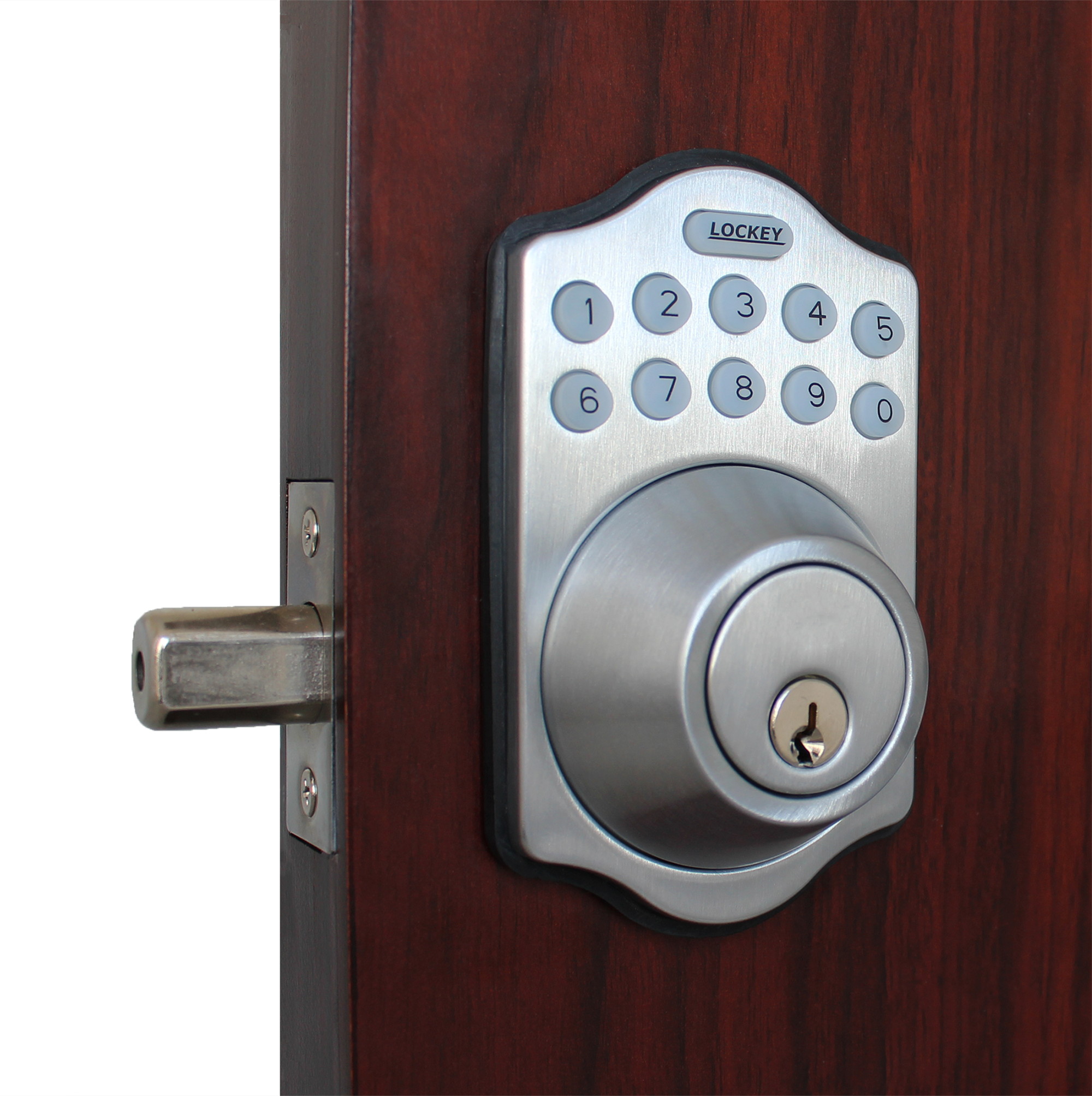 LockeyUSA E910OIL Electronic Push Button Digital Door Lock, Access Control, Combination, Remote Capable, Keyless Deadbolt Door Lock with Keypad Access in Oil Rubbed Bronze