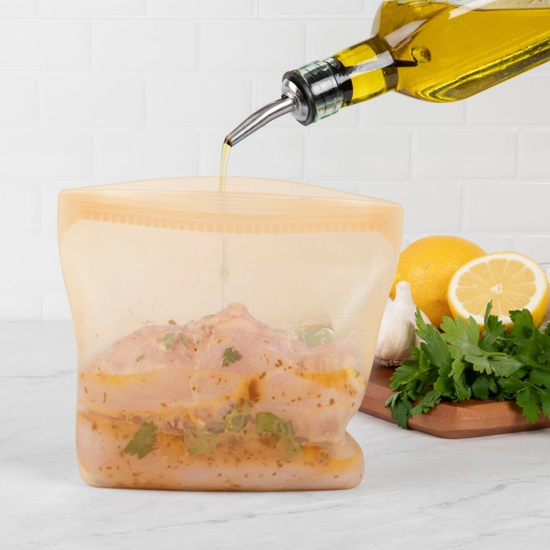 Progressive Reusable Silicone Sandwich Bag - Mellow Orange