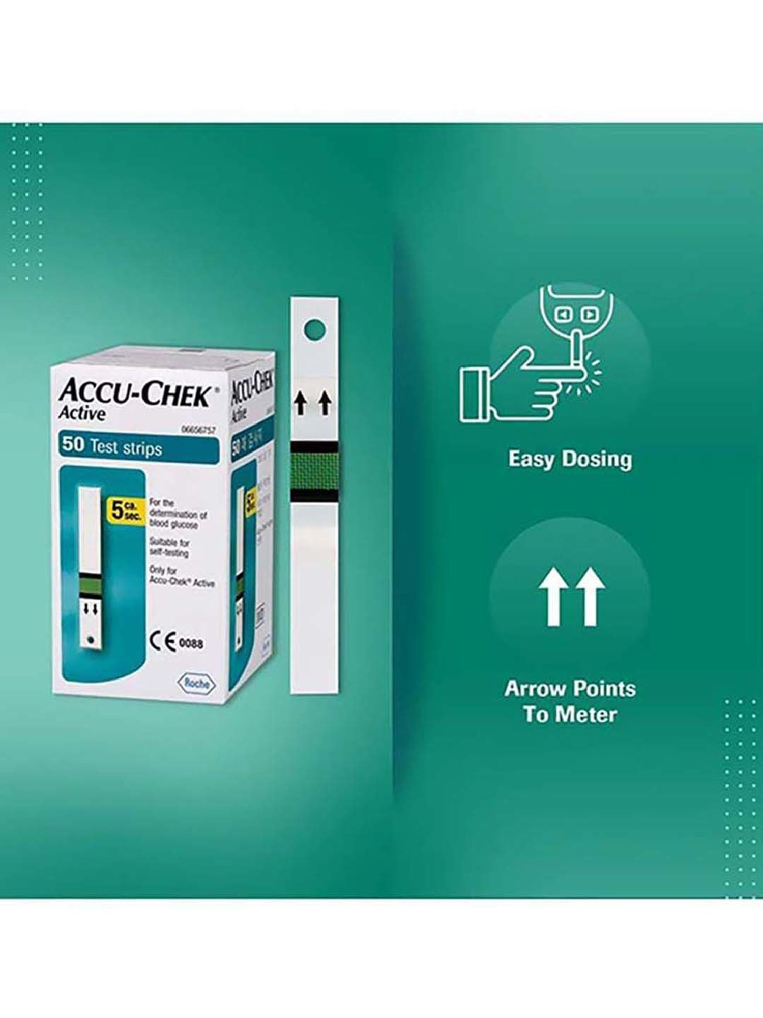 Accu Chek Active Blood Glucometer Kit with 10 Test Strips (Black)