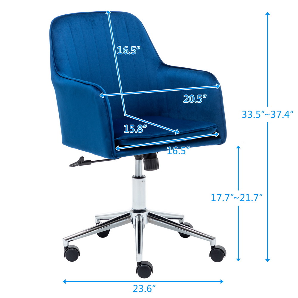Velvet fabric Office Desk Chair with Mid-Back