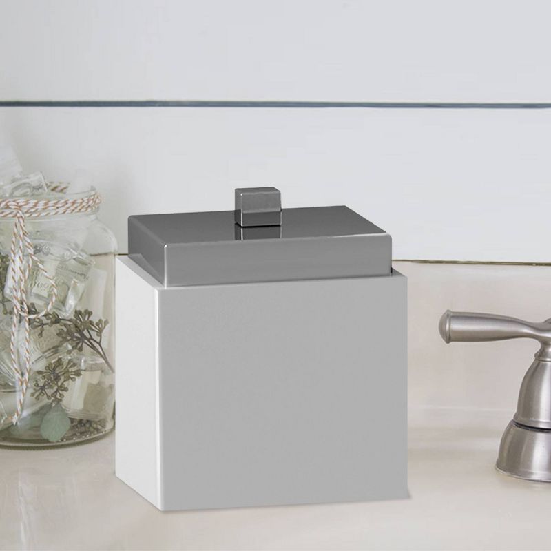 5pc Pure Resin Bath Accessory Set for Vanity Counter Tops White - Nu Steel