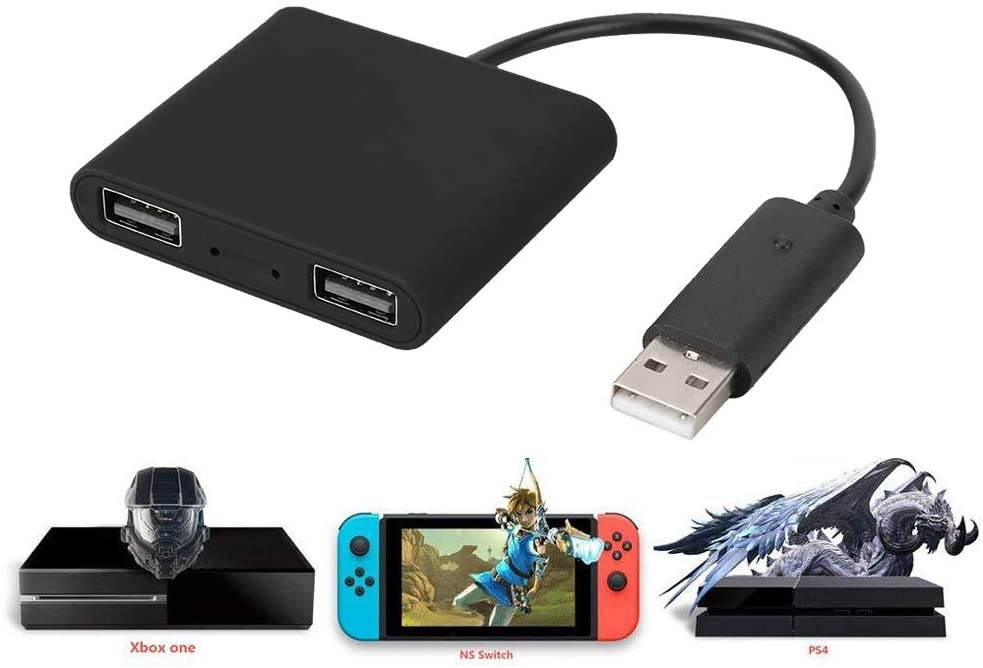 Jacksing Converter Mouse and Keyboard Converter, Splitter Plug and Play Gaming Mouse Converter, Mouse Control for Switch Pro/Slim/Ones/Onex